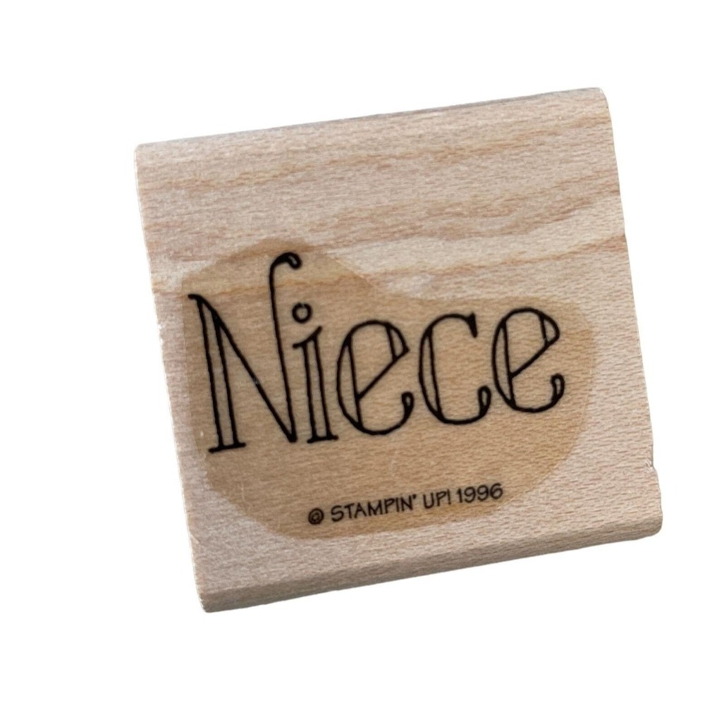 NEW NO INK Stampin Up Mounted Rubber Stamp Niece Word Name‎
